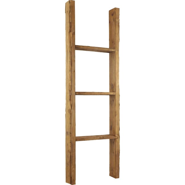 Ekena Millwork 15"W x 48"H x 3 1/2"D Vintage Farmhouse 3 Rung Ladder, Barnwood Decor Collection, Weathered Brown DECR015X048X04LDRBR - main